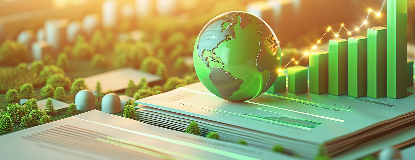 Illustration de globe terrestre et de graphique